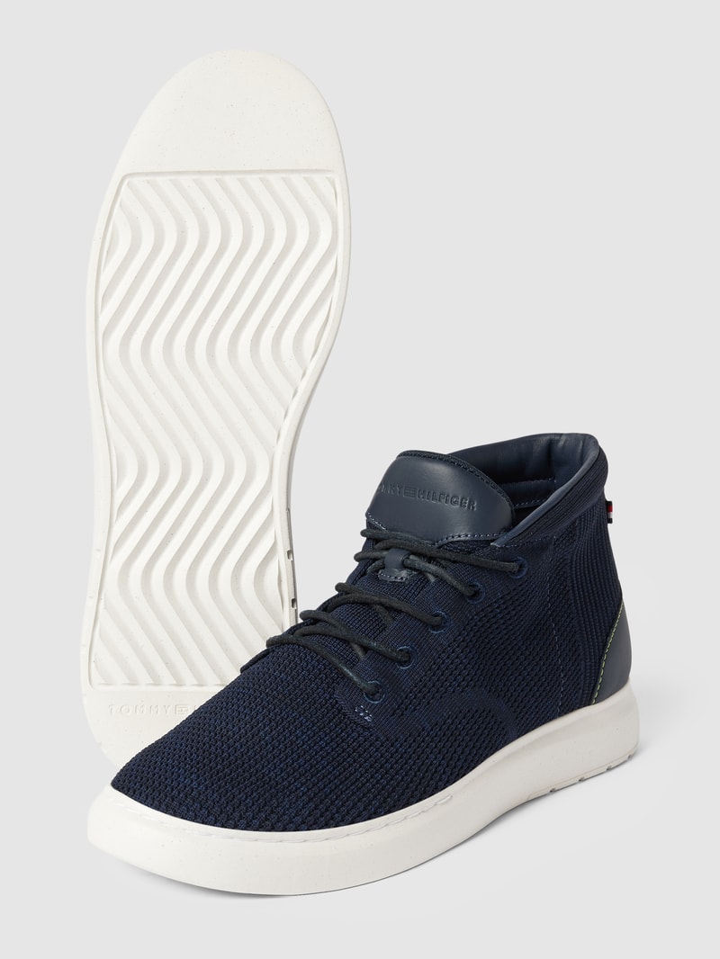 High Top Sneaker mit Strukturmuster Modell 'KNIT HYBRID BOOT' in marineblau