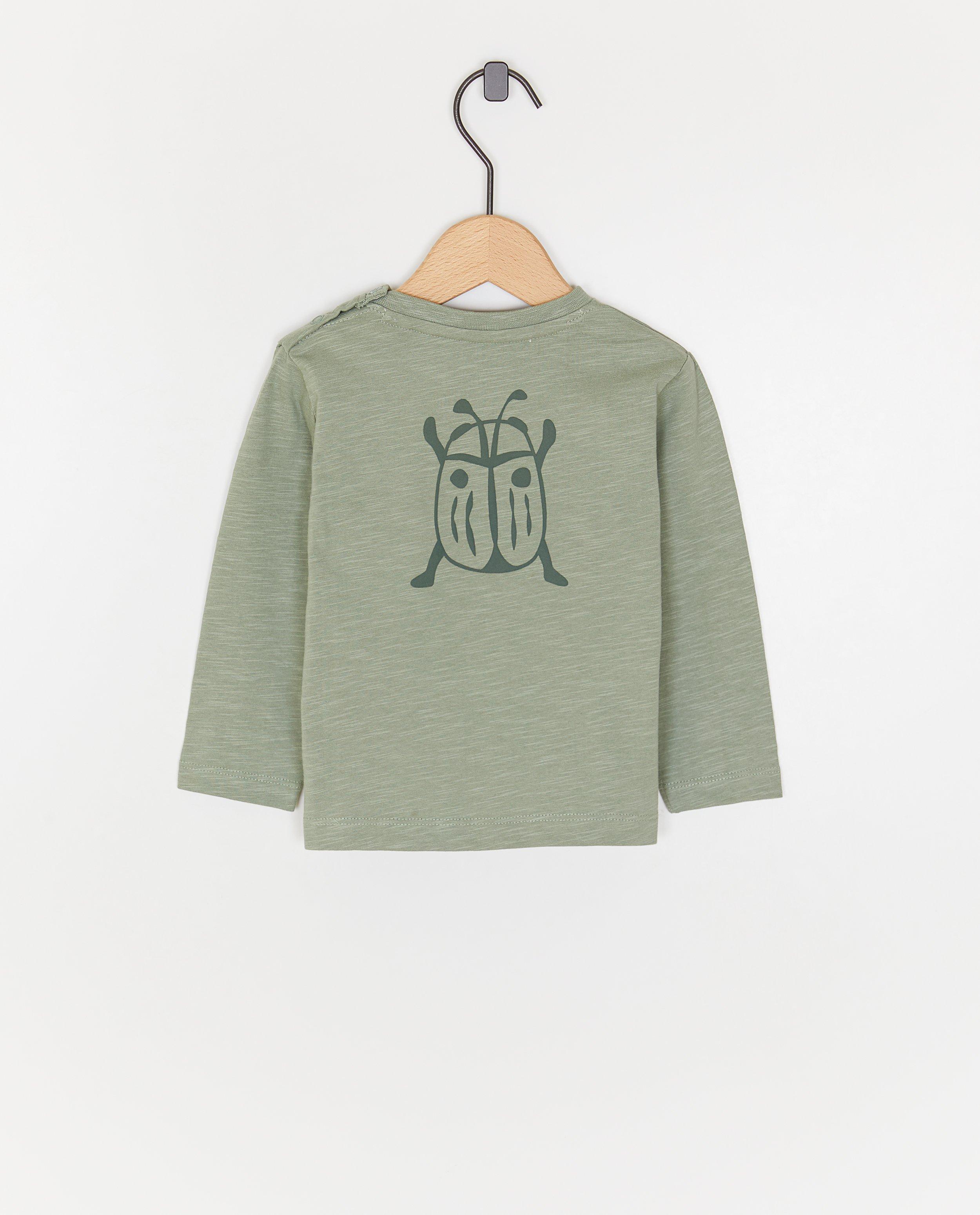 Tricou cu mânecă lungă Little Dutch cu imprimeu pe spate, kaki