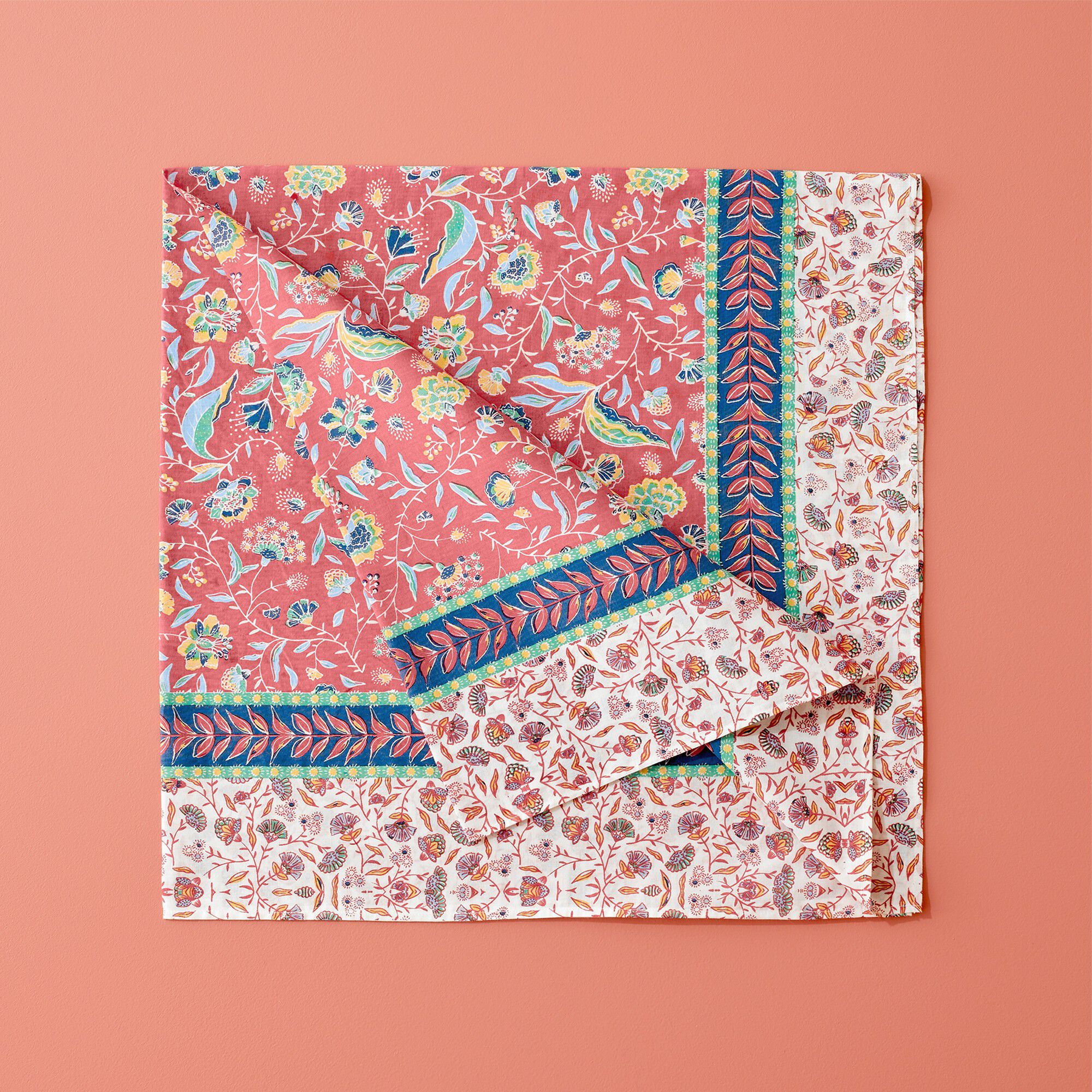 Foulard carré imprimé floral Indian Summer