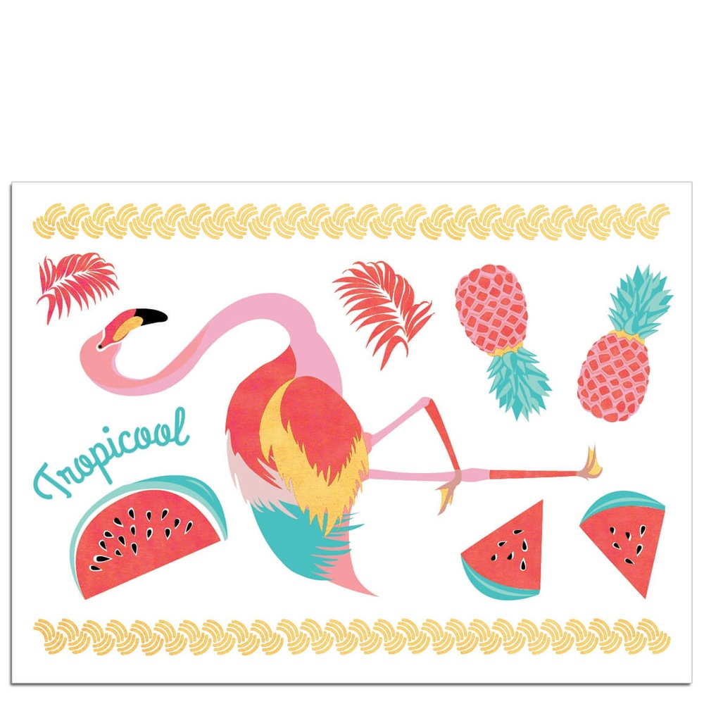 Sioou Mini flamant Tatouage éphémère