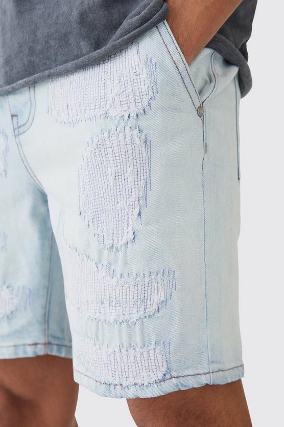 Slim-Fit Jeansshorts in Hellblau