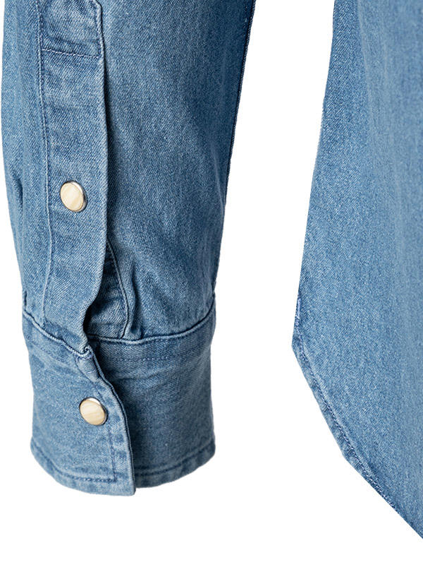 MUSTANG, Jeanshemd, Regular Fit, Baumwolle, hellblau