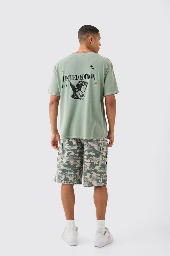 Oversized Washed Limited Renaissance Back Print T-shirt