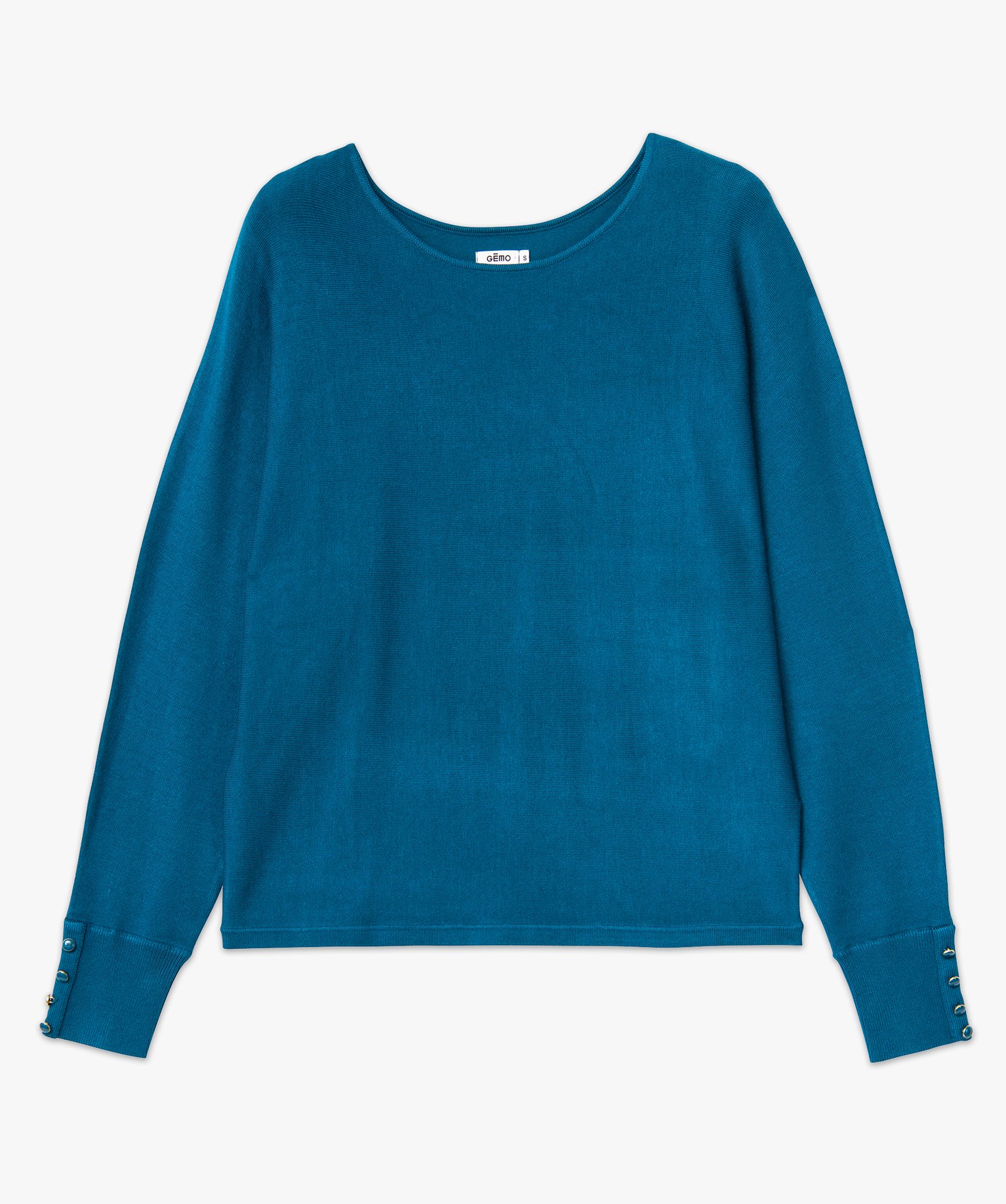 Pull fin à col rond et emmanchures chauve-souris femme bleu | GEMO