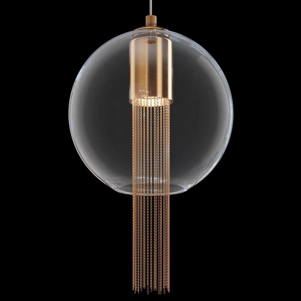 Maytoni Hängeleuchte Pendelleuchte Flusso in Gold und Transparent GU10 250mm, keine Angabe, Leuchtmittel enthalten: Nein, warmweiss, Hängeleuchte, Pendellampe, Pendelleuchte
