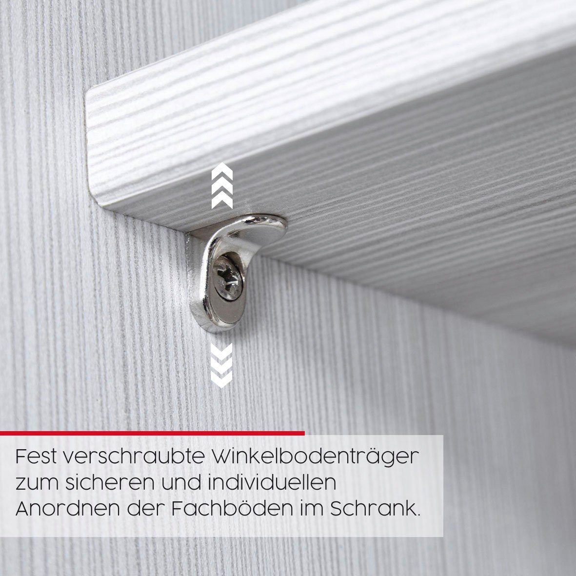 rauch Schlafzimmer-Set Valetta, Schrank, Bett, 2 Nachttische und 2 Paneele, optional mit Beleuchtung