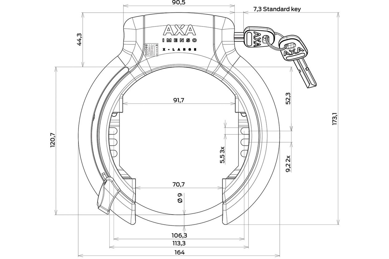 AXA Imenso X-Large Retractable Rahmenschloss