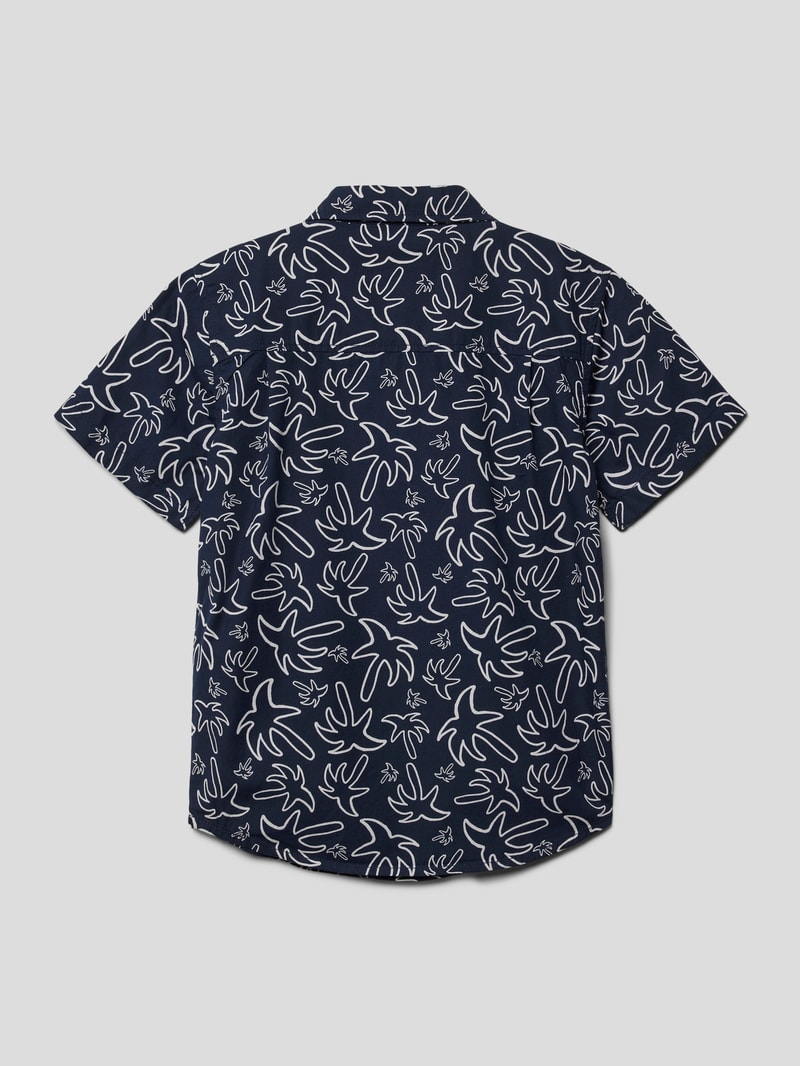 Hemd mit Allover-Print in marineblau