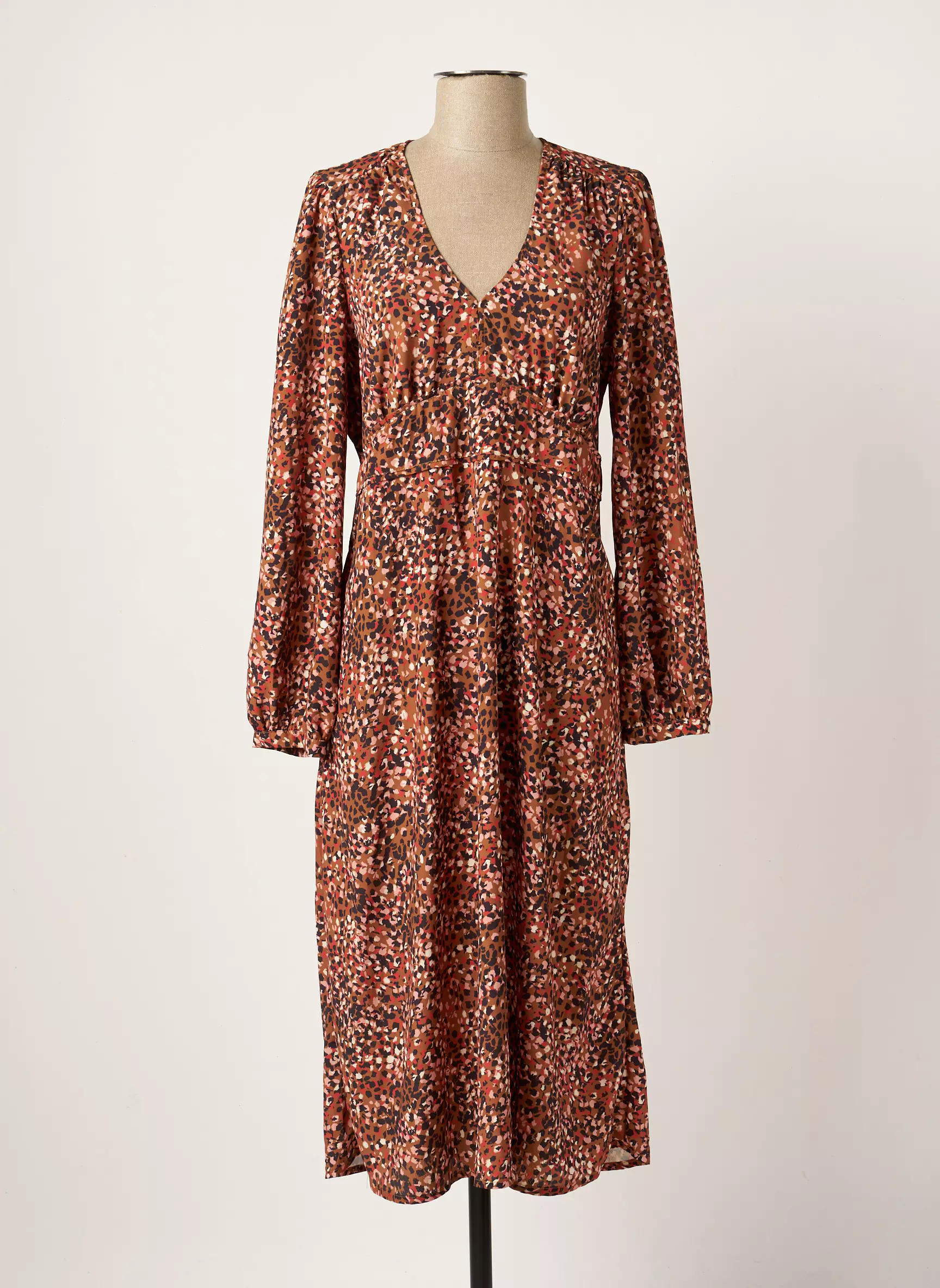 An Ge Robes Mi Longues Femme couleur marron
