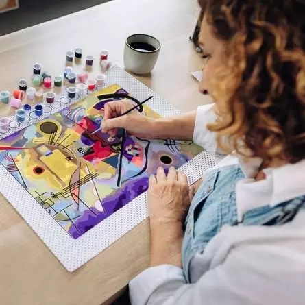 CreArt Leinwand ART Collection: Gelb, Rot, Blau (Kandinsky) - Malen nach Zahlen für Erwachsene