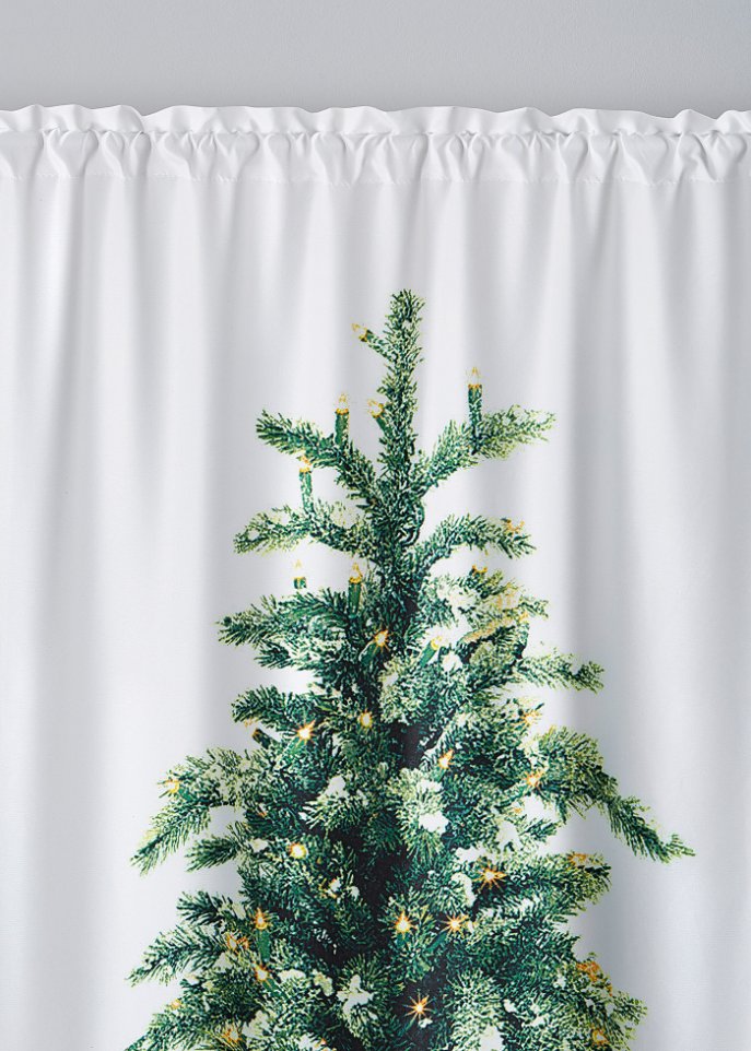 Vorhang mit Tannenbaum Druck (1er Pack)