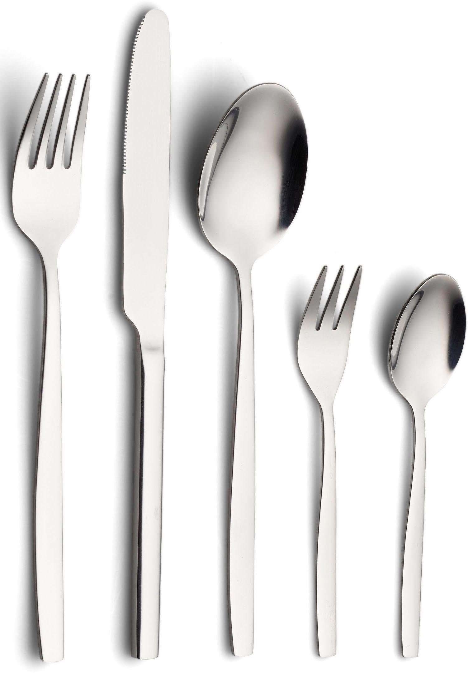 ECHTWERK Besteck-Set Positano, Tafelbesteck, Edelstahl 18/10, silber, Geschenkkassette, 30-tlg