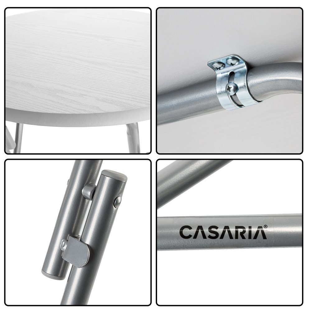 Casaria Stehtisch (1-St), Klappbar 110cm Hoch Rund Ø60cm Garten Camping Bistrotisch Partytisch
