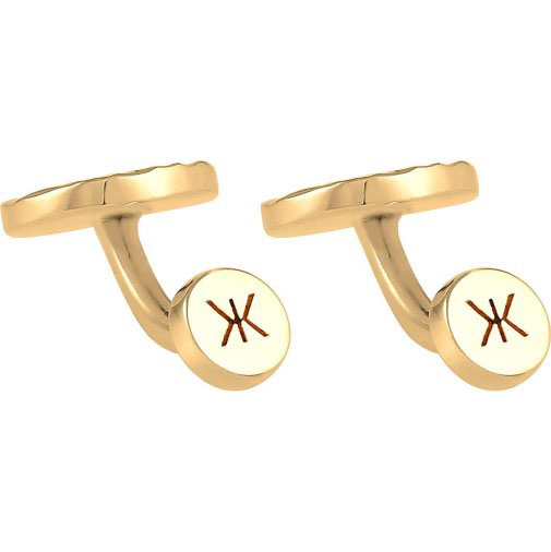 KUZZOI Manschettenknopf Plättchen Rund Gehämmert Struktur 925 Silber