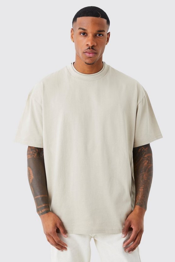 Oversize T-Shirt mit doppeltem Kragen