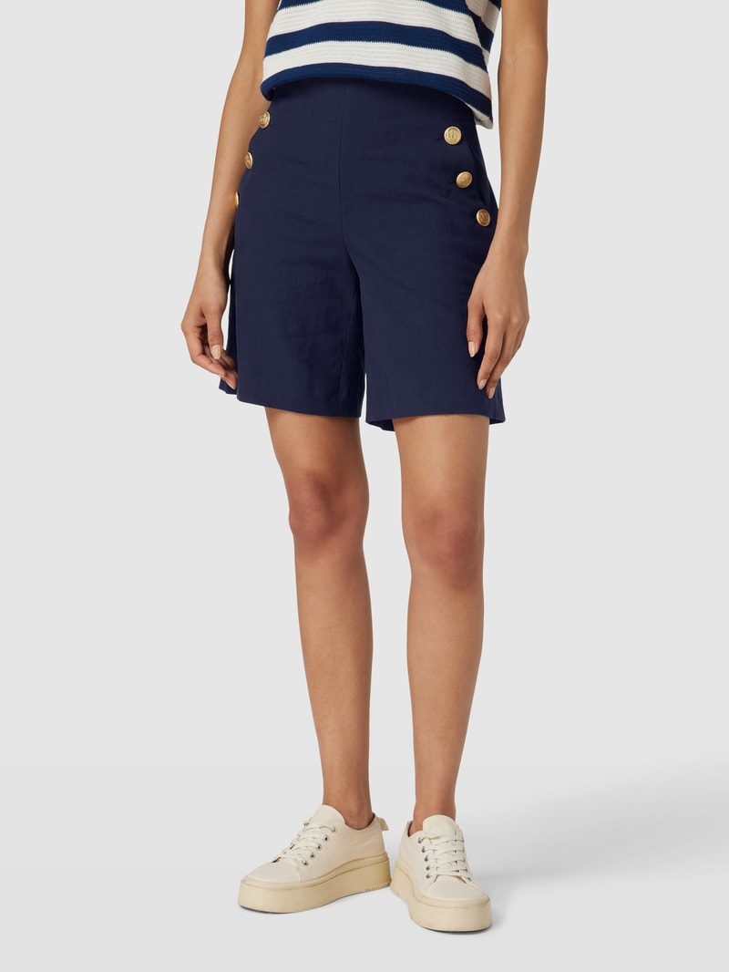 Shorts mit Knopfleisten Modell 'BRADY' in marineblau