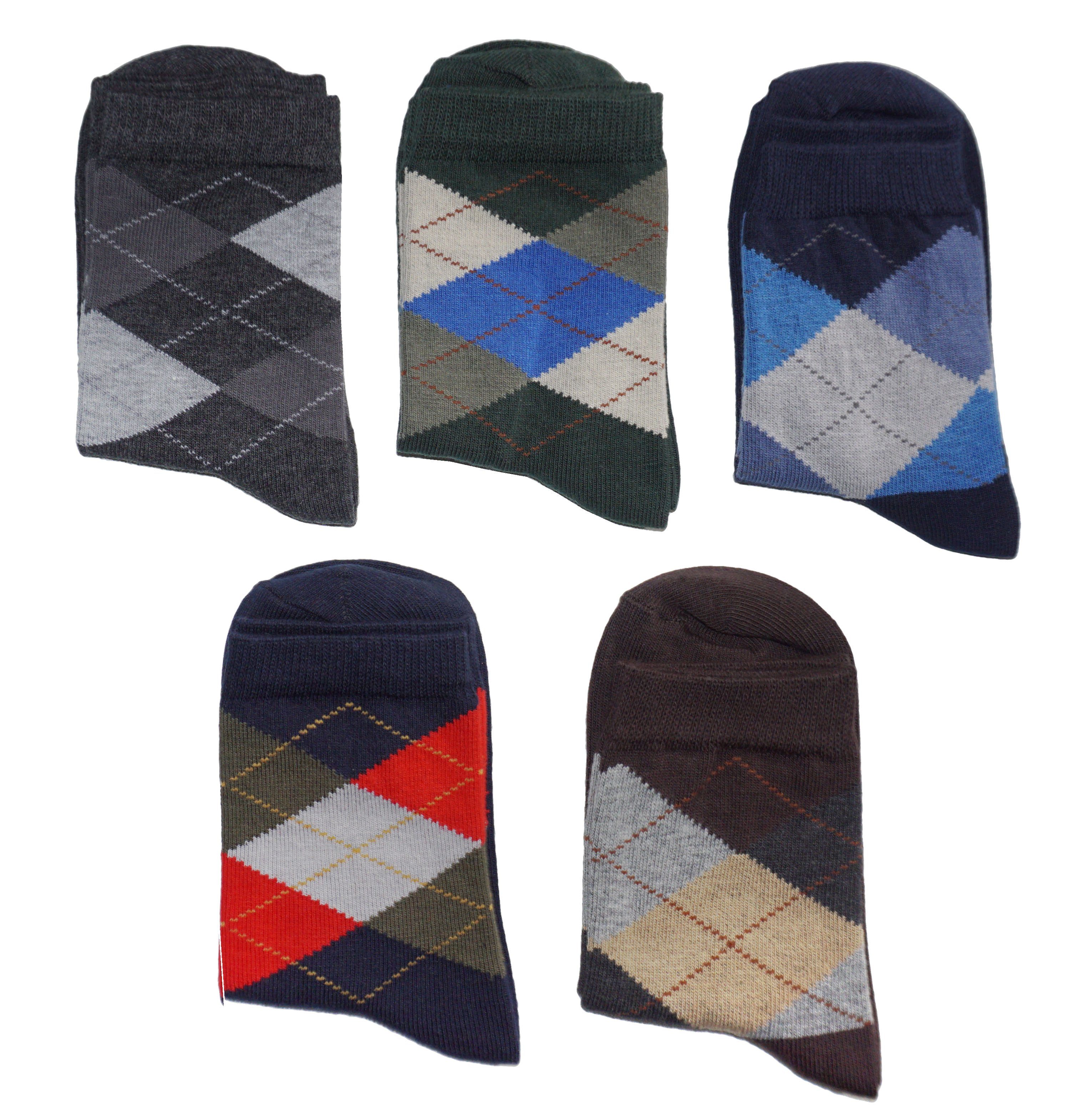 WERI SPEZIALS Strumpfhersteller GmbH Basicsocken Kinder Socken 5-er Pack >>Schottischer Diamant<< aus Baumwolle (Set) 5er-Pack