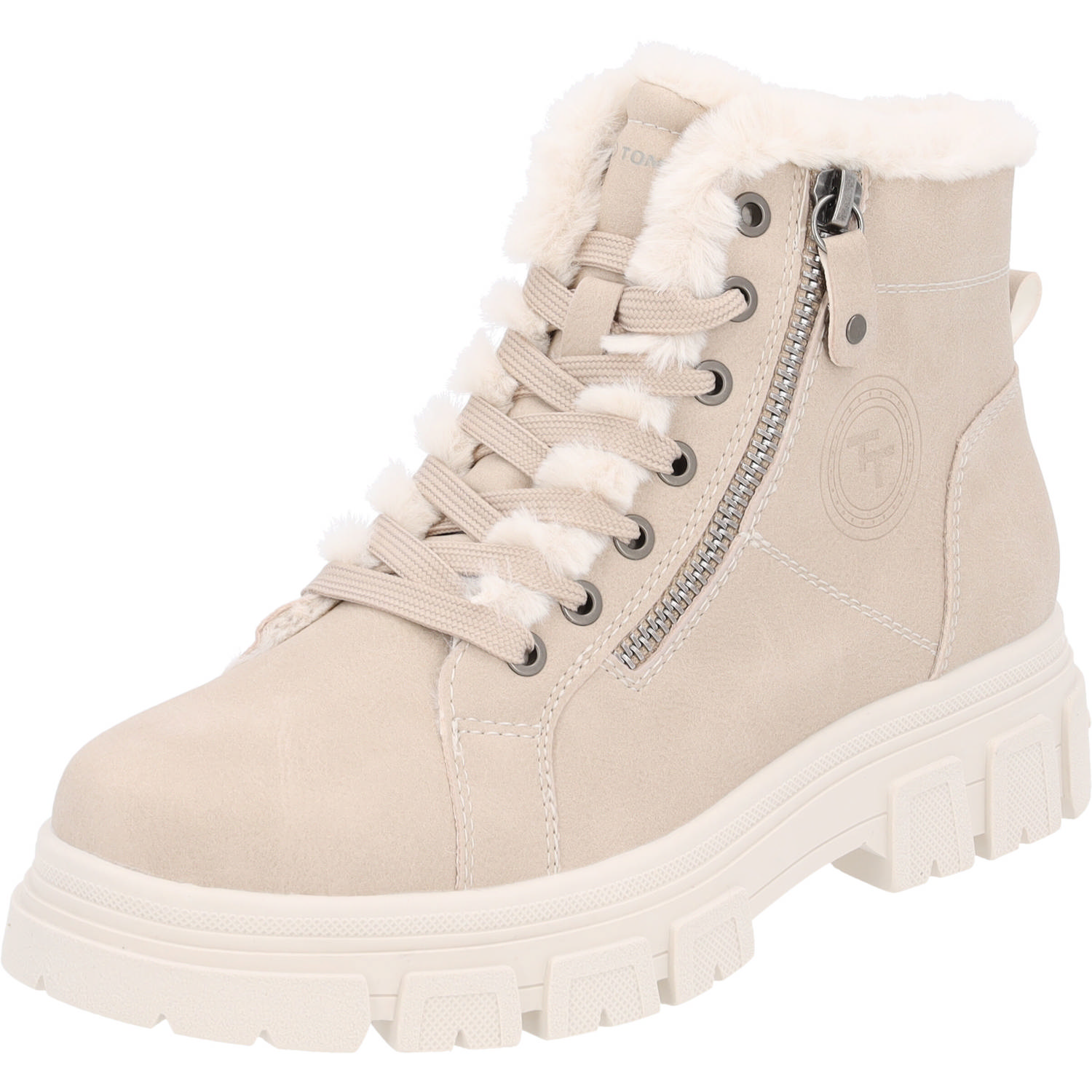 Tom Tailor 6390890, Schnürstiefel, Damen, beige