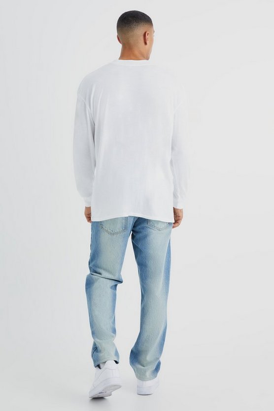 Langärmliges Oversize T-Shirt mit Rosen-Print