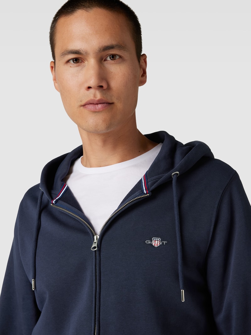 Sweatjacke mit Kapuze in marineblau