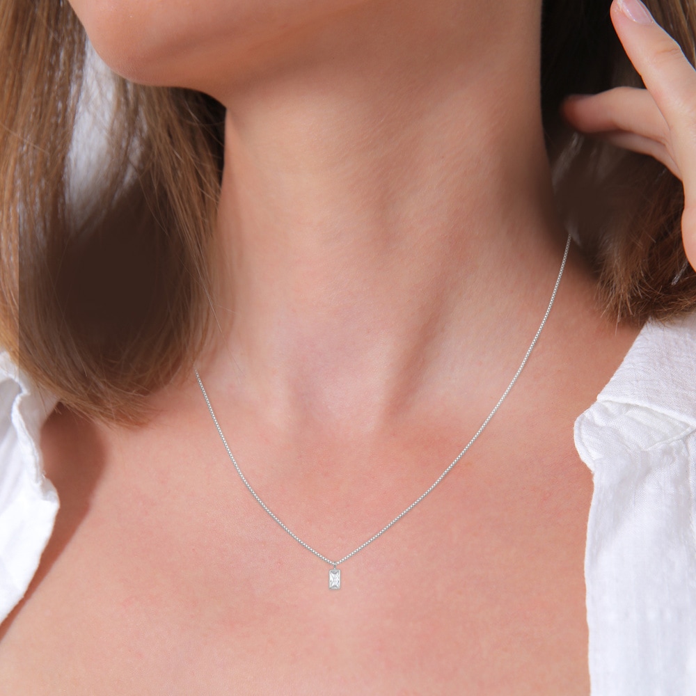 Elli Elli Collier Femmes Pendentif Solitaire Basique avec Zirconium en argent sterling collier