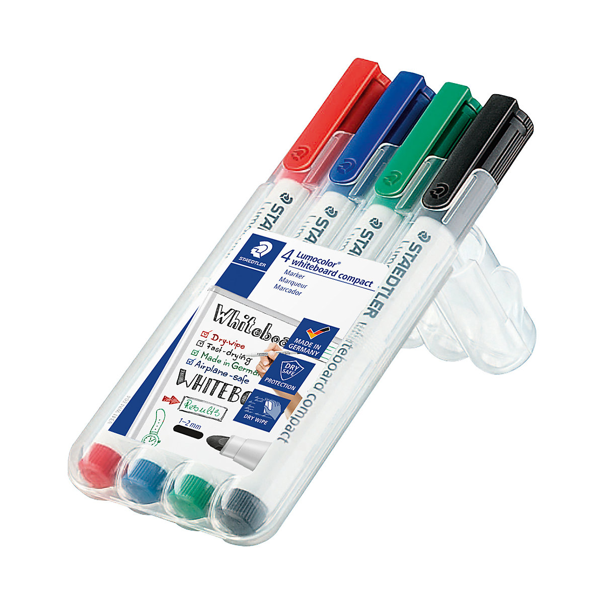 Lumocolor® Whiteboard Marker 1-2 mm, 4 Farben in Aufstellköcher