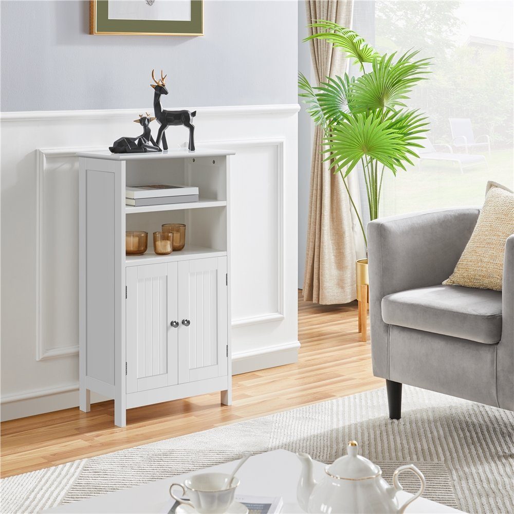 Yaheetech Badkommode Badschrank Küchenschrank, Sideboard Weiß 93*50*30cm