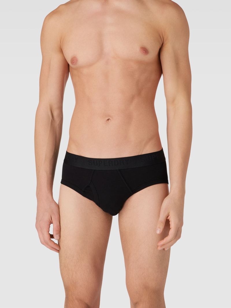 Slip mit Logo-Bund im 3er-Pack Modell 'BRIEF MULTI TRIPLE PACK' in mittelgrau meliert