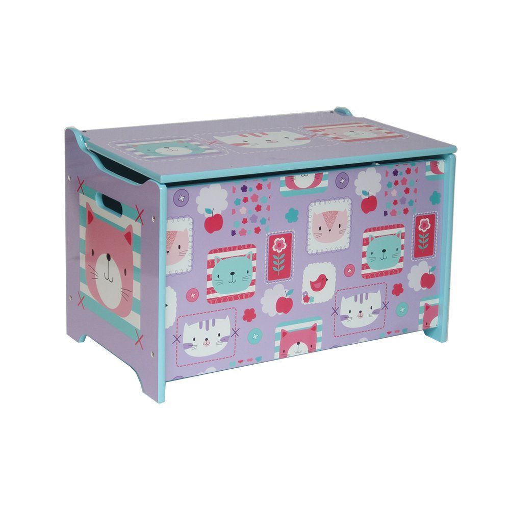 style home Spielzeugtruhe, Kindersitztruhe Aufbewahrungsbox Spielzeugkiste Holz 60x36x39 cm Lila