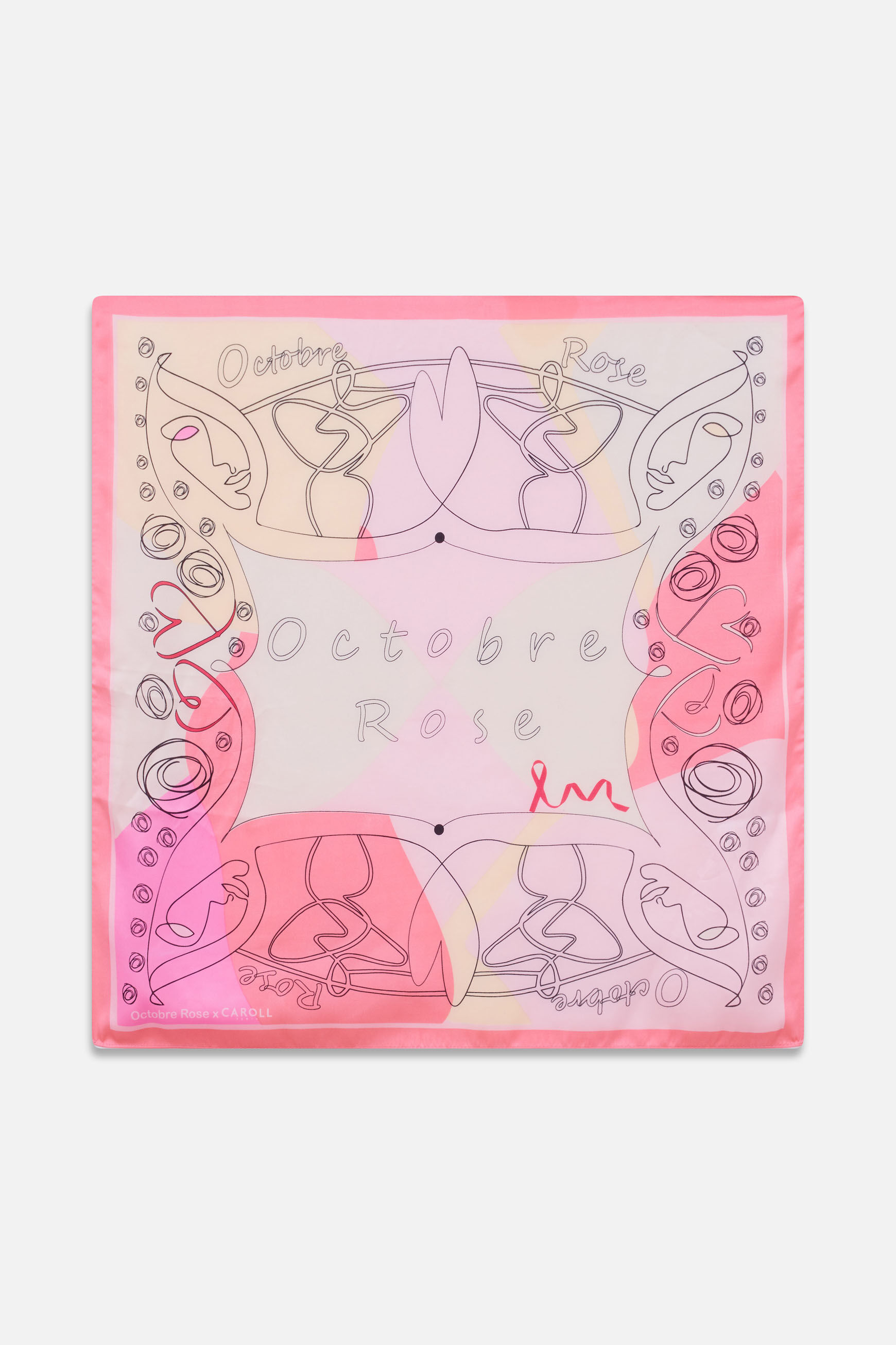 foulard octobre rose 2022 rose vif femme