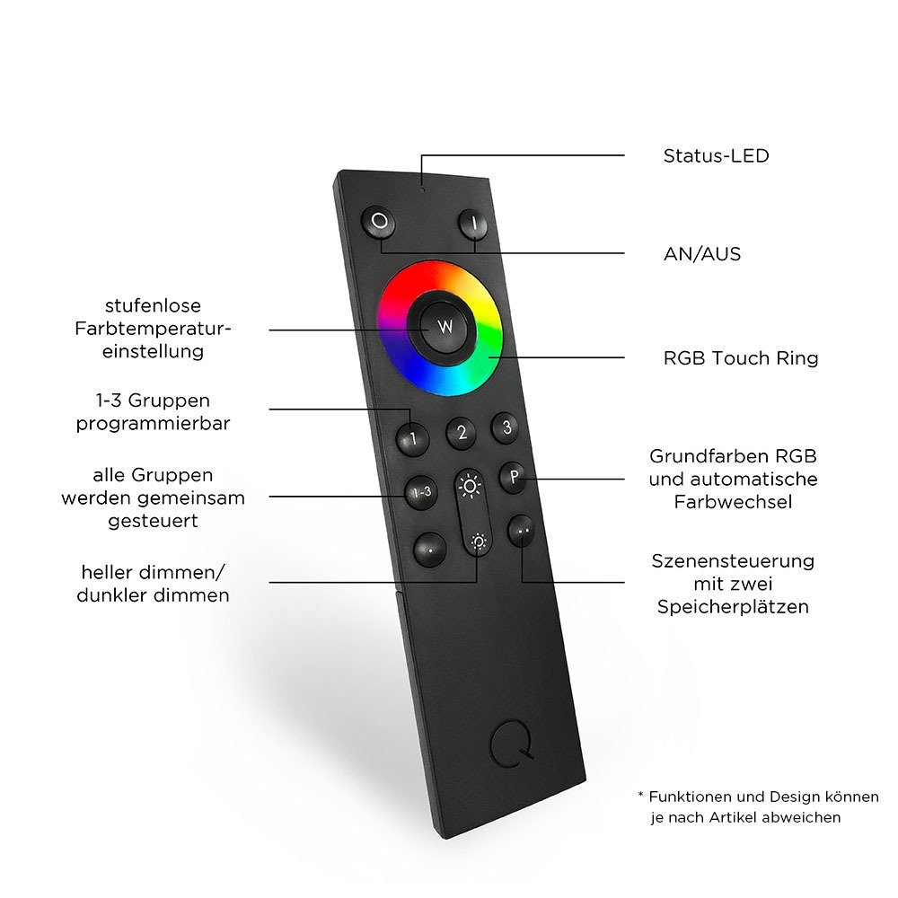 Paul Neuhaus Smarte LED-Leuchte LED Stehleuchte Q-Rosa Smart Home, Smart Home, CCT-Farbtemperaturregelung, Dimmfunktion, Memoryfunktion, mit Leuchtmittel, Lichtfarbsteuerung inkl. Fernbedienung dimmbar APP