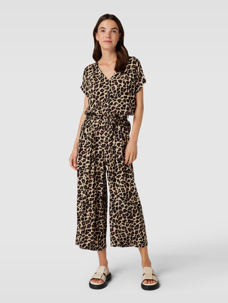 Jumpsuit mit Animal-Print Modell 'Marta' in schwarz