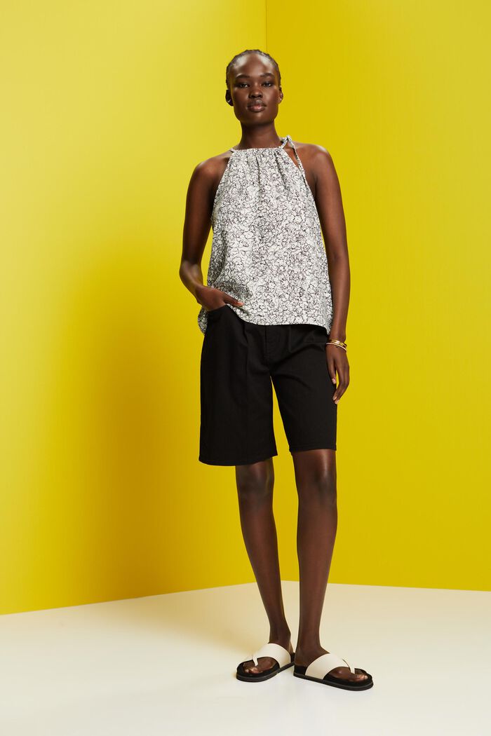 Ärmellose Bluse, Leinenmix