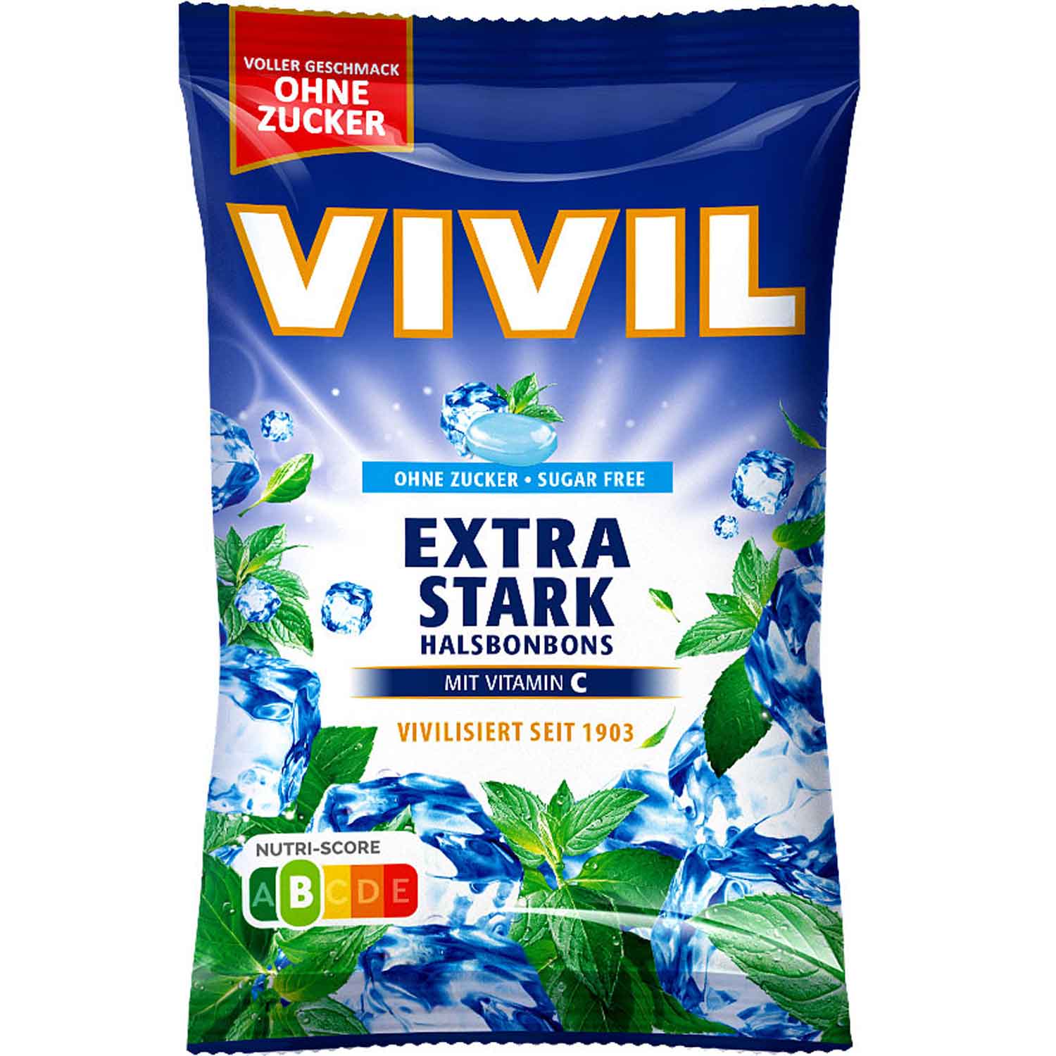 Vivil Halsbonbons Extra Stark ohne Zucker 120g
