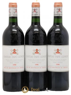 Château Pape Clément Cru Classé de Graves  1996 - Lot de 3 Bouteilles