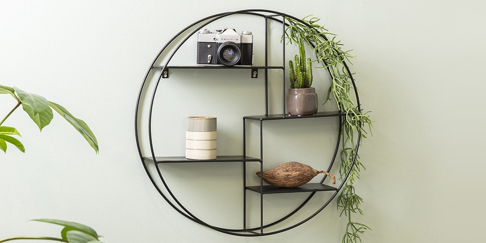 Lifa Living Wandregal Ronda, Metall, Ø 55 cm x 11 cm