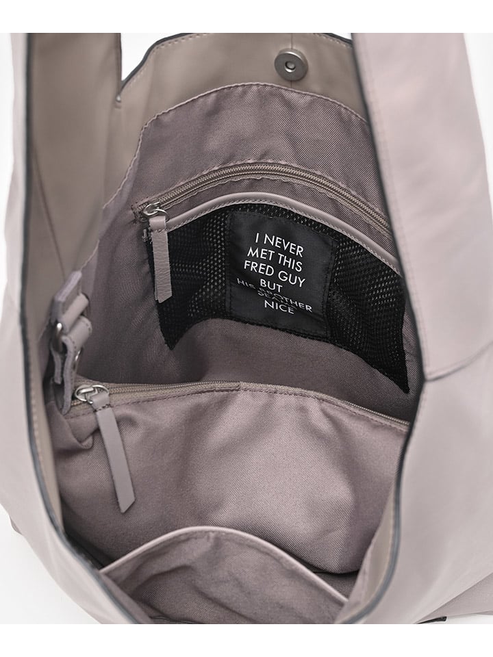 FREDs BRUDER Leder-Schultertasche in Grau - (B)40 x (H)33 x (T)10 cm günstig kaufen onesize