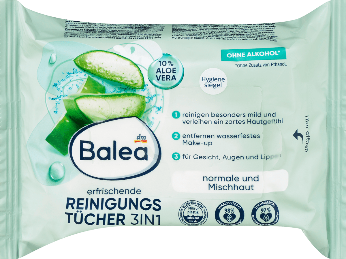 Abschminktücher 3in1 erfrischend, 25 St