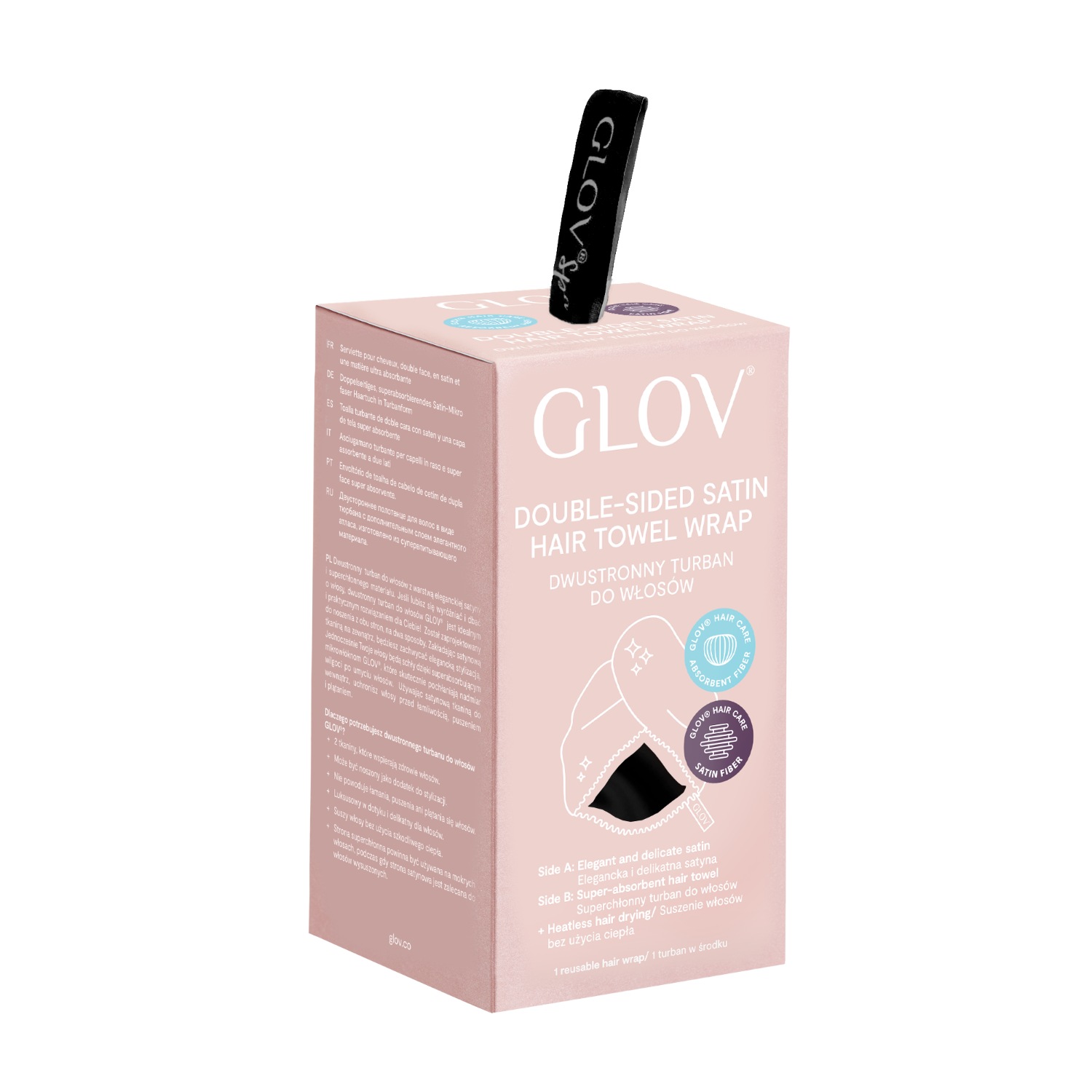 Toalla para el cabello de satén de doble cara GLOV