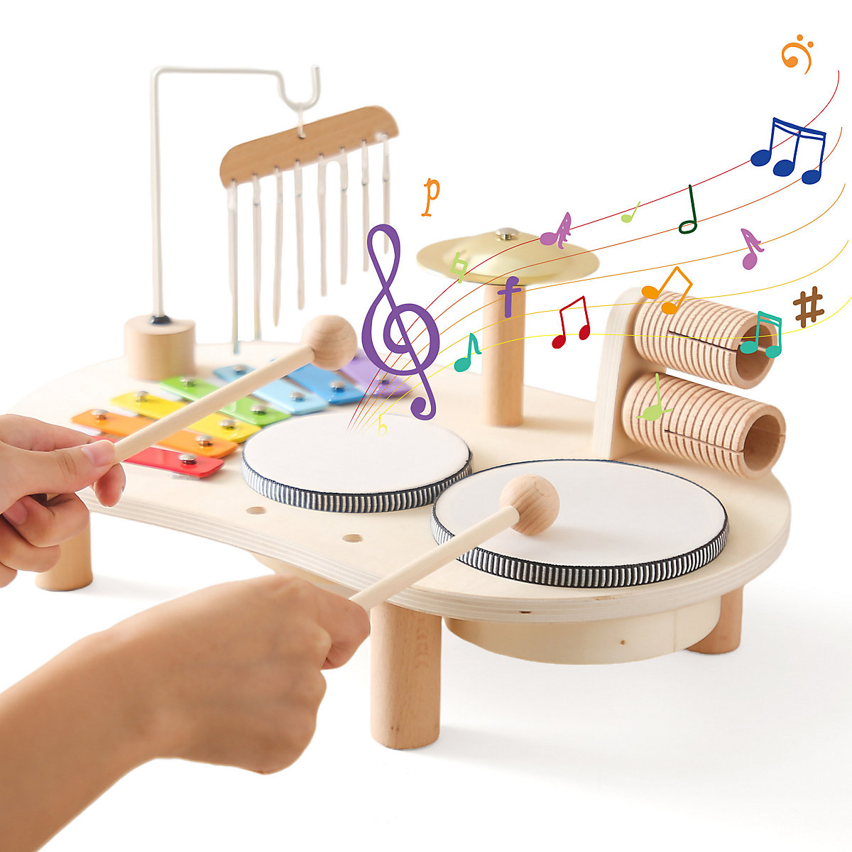 Bandspielzeug Frühpädagogisches Puzzle: Hand-Auge-Koordination, Klopfen auf dem Klavier