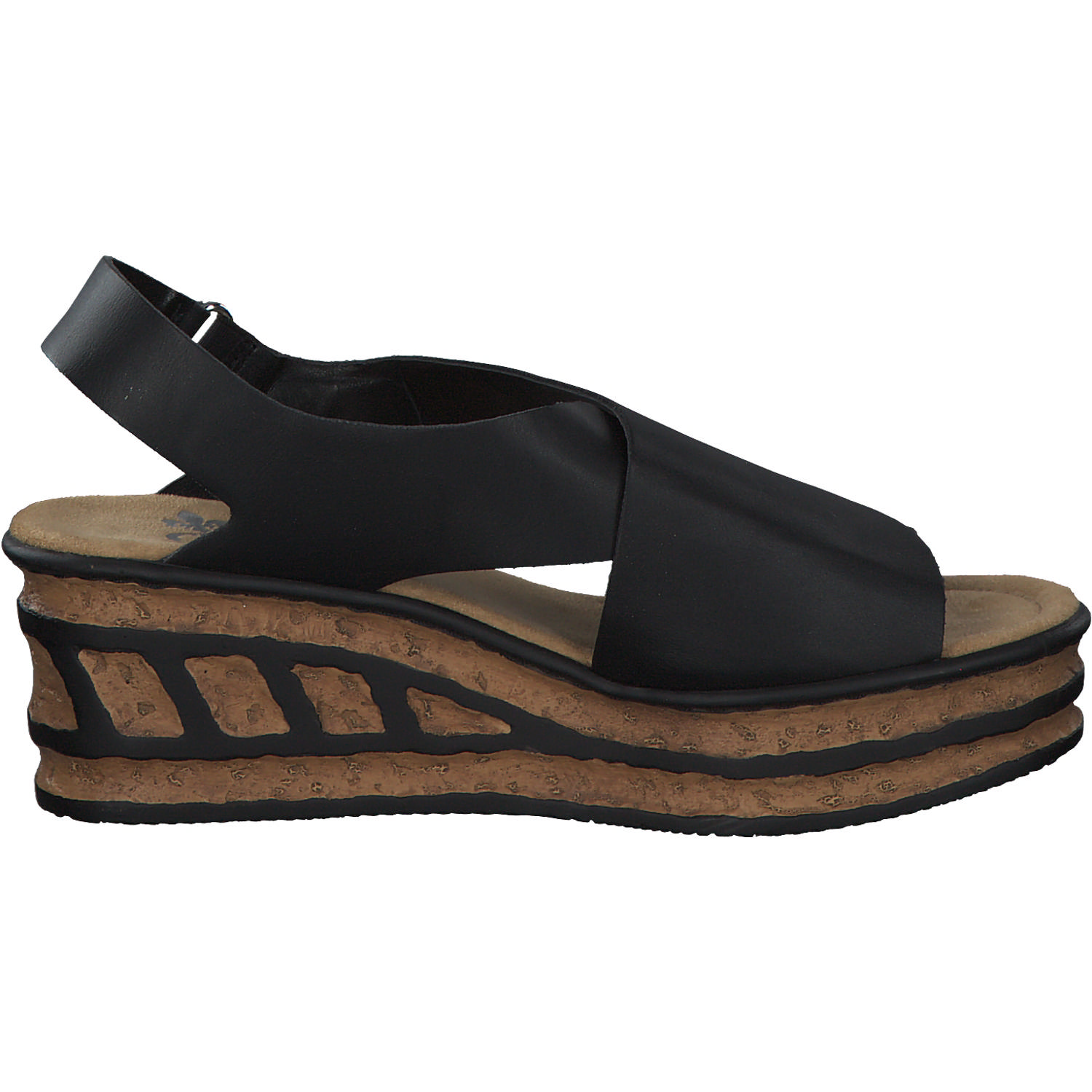 Rieker 68189, Keilsandaletten, Damen, Schwarz