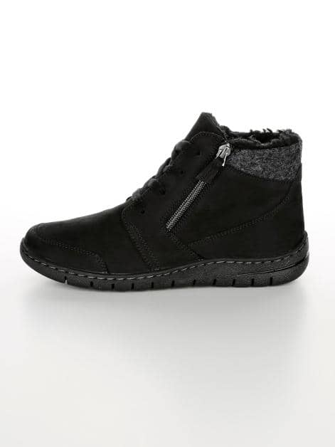 Schnürstiefelette mit seitlichem Reißverschluss