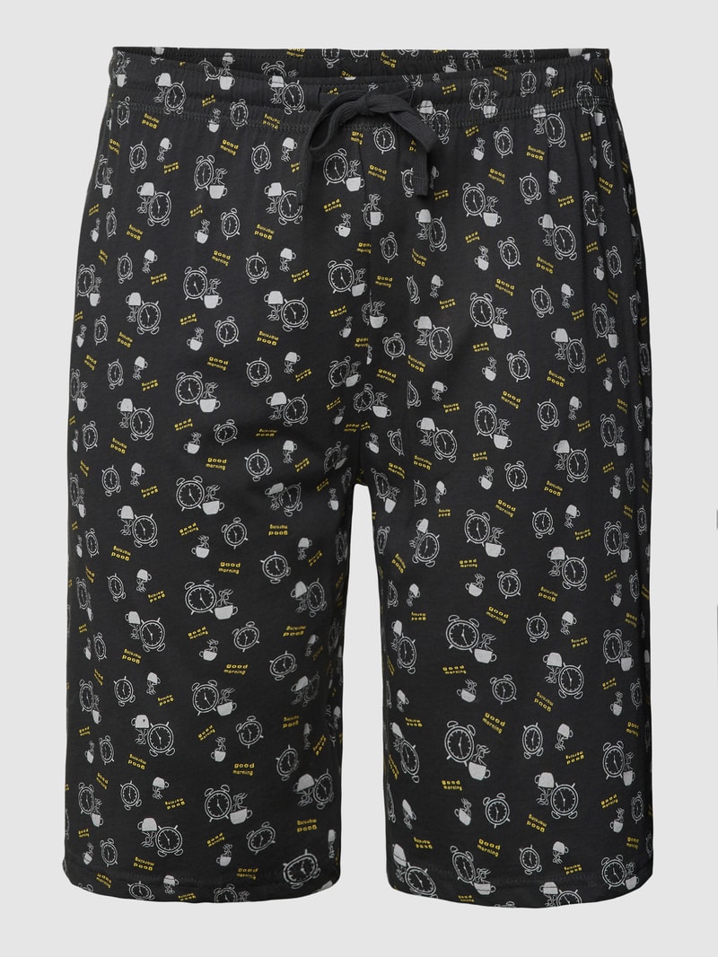 PLUS SIZE Sweatshorts mit elastischem Bund Modell 'PURE' in schwarz