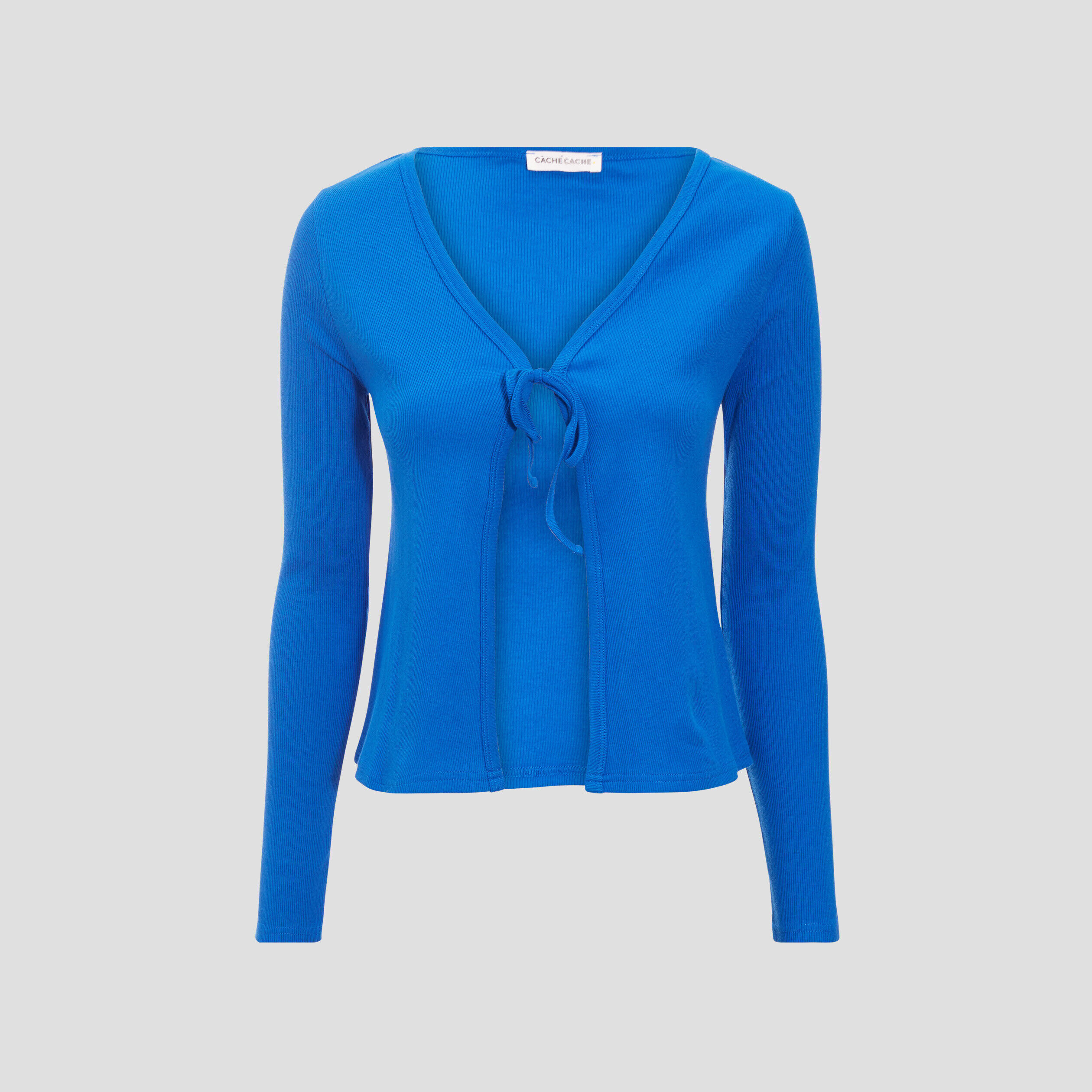 Gilet manches longues bleu femme | Cache Cache