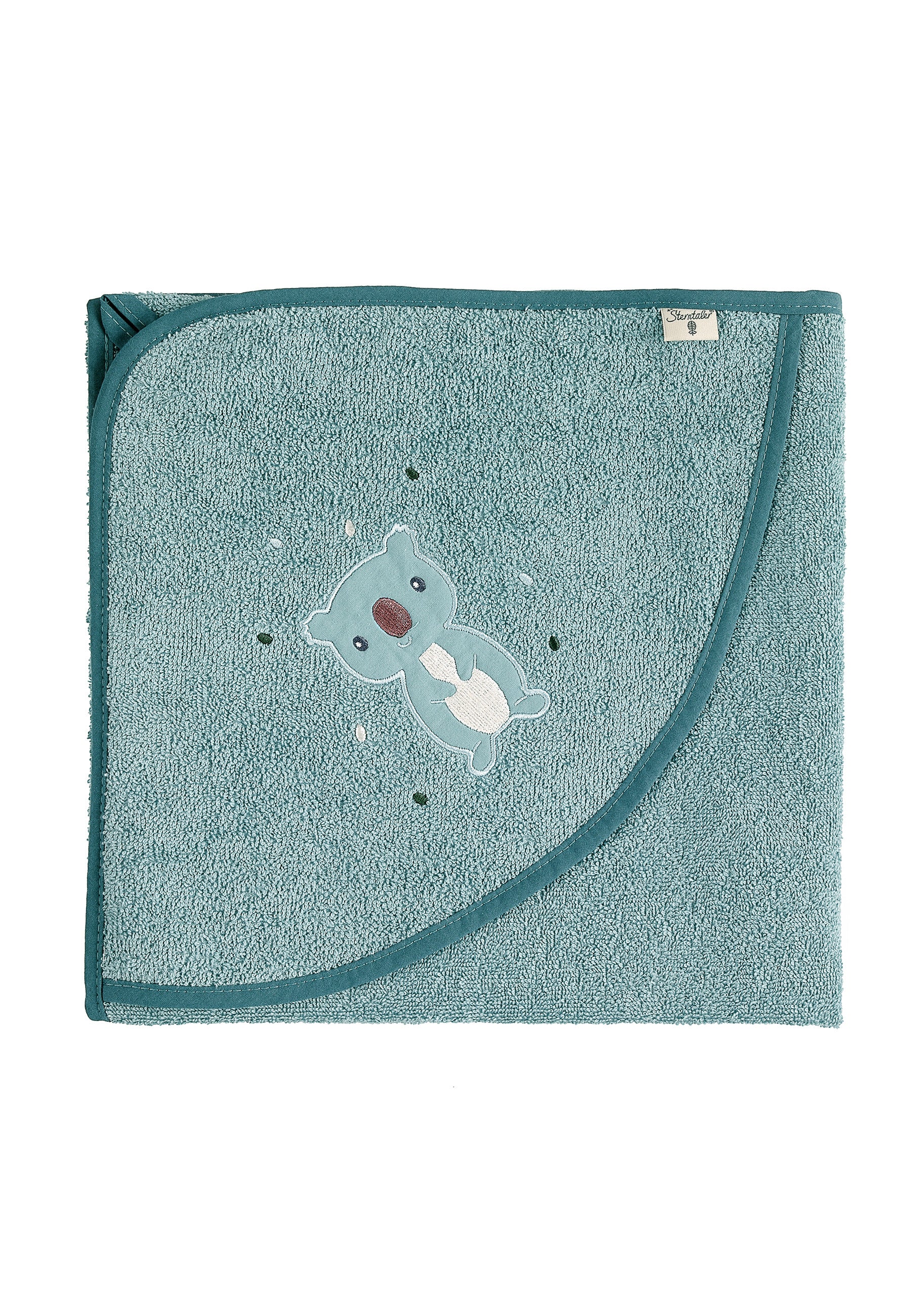 GOTS Badetuch 100x100 Koala Kalla uni in Blau mel.