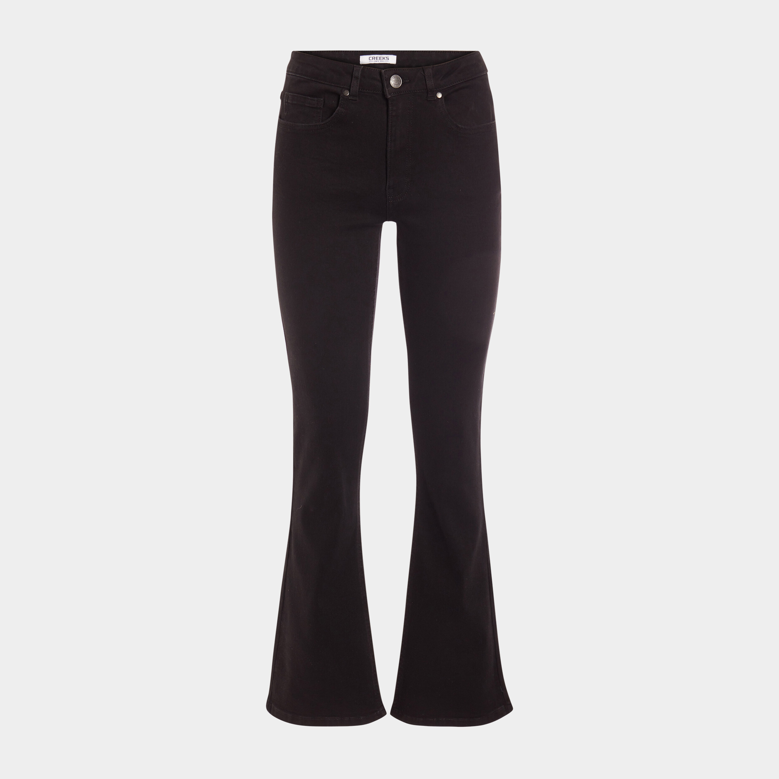 Jeans flare taille standard denim noir femme | La Halle