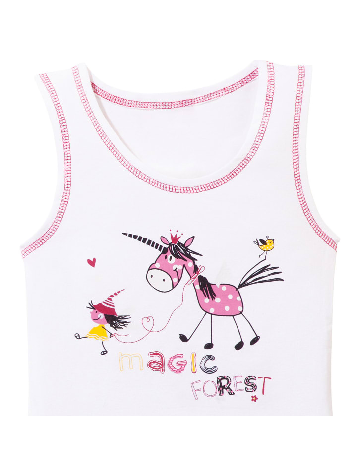 Erwin Müller Baumwolle, Single-Jersey Mädchen-Unterhemd 3er-Pack in pink/weiß günstig kaufen