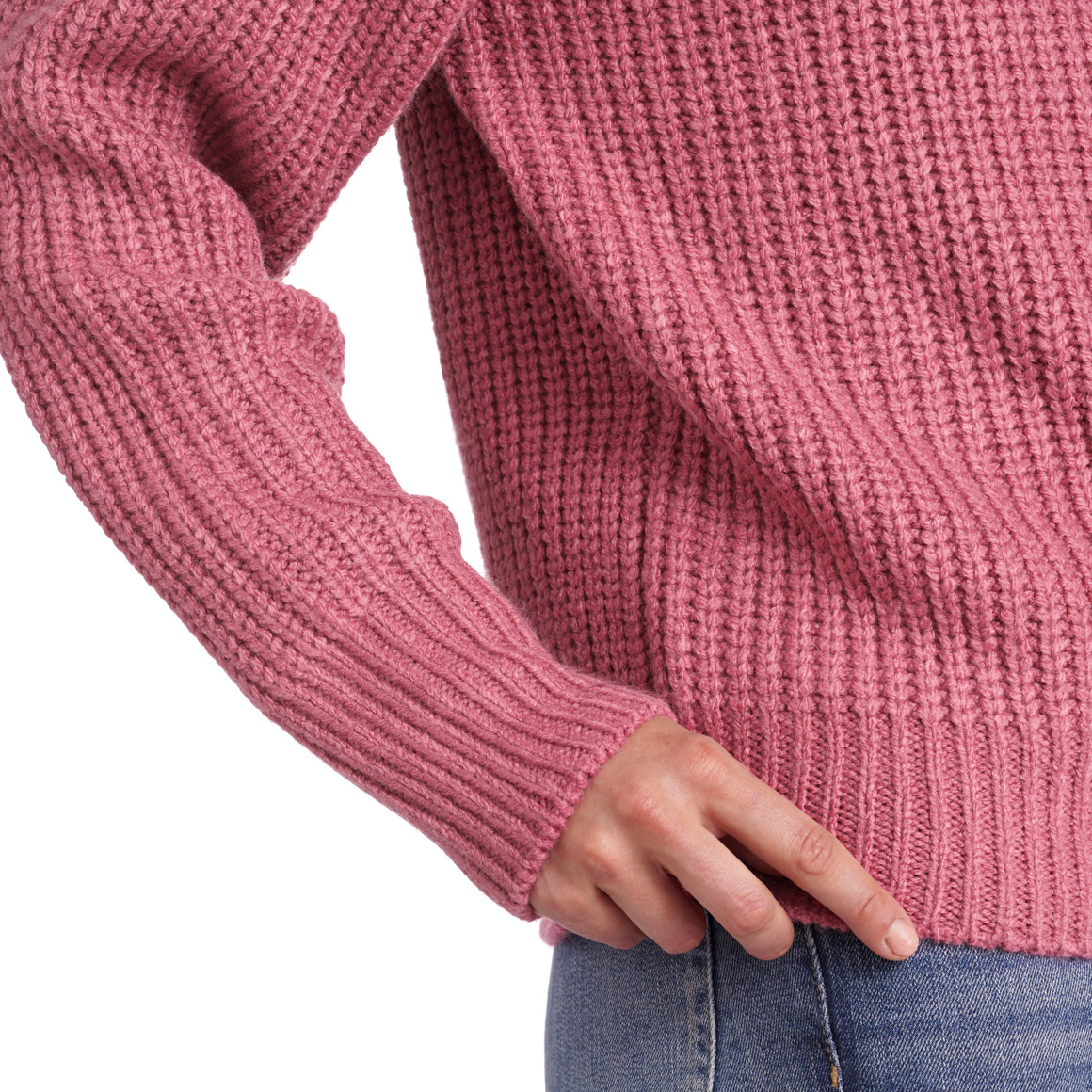 Damen Strickpullover mit Stehkragen