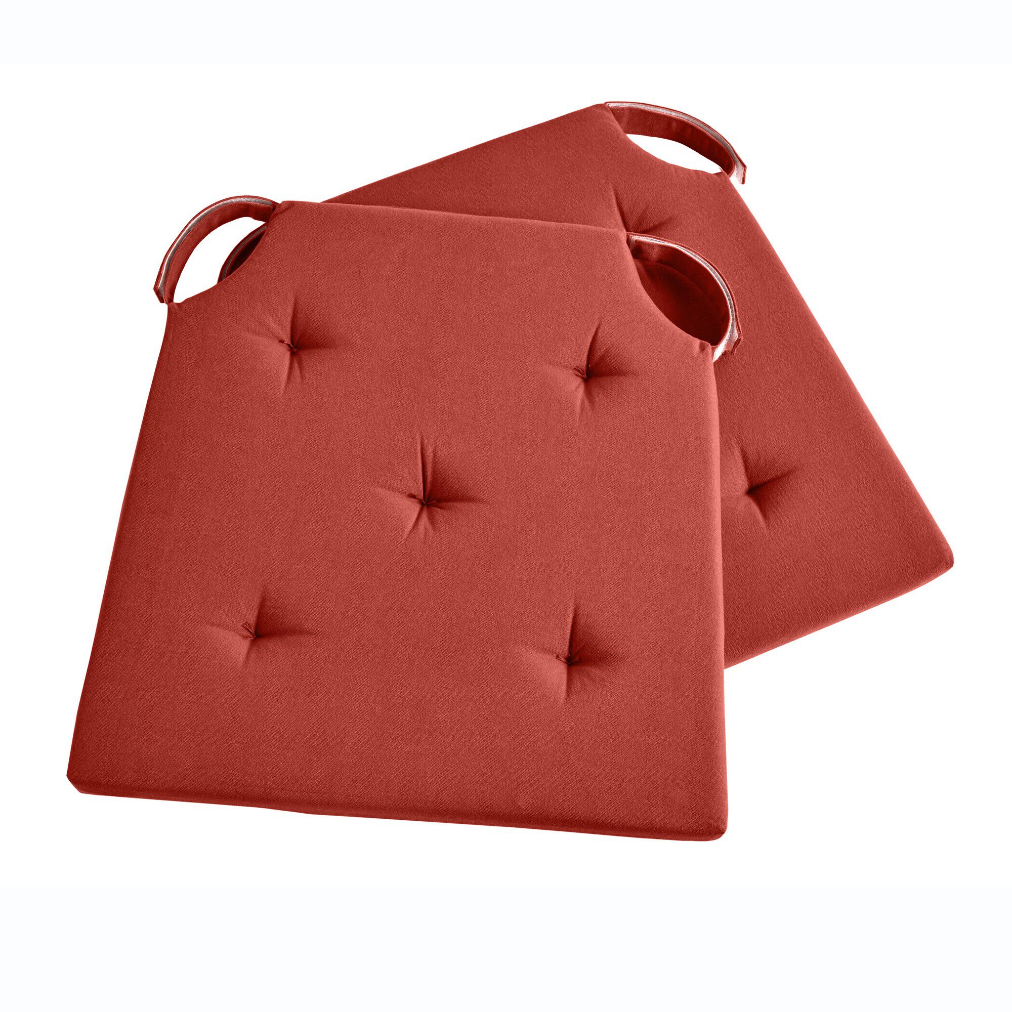 Galette de chaise unie carrée coton