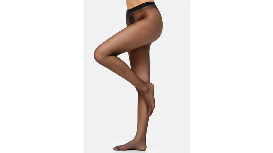 NUR DIE Damen Feinstrumpfhose Transparent 15 DEN schwarz